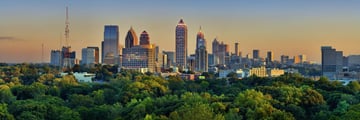 The Atlanta skyline at sunset