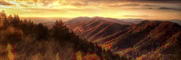 Autumn hillsides in the Great Smoky Mountains, Tennessee