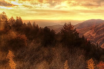 Autumn hillsides in the Great Smoky Mountains, Tennessee