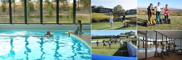 Balgownie Estate Vineyard Resort & Spa, (clockwise from left): Pool, Tennis, Segway, Gym and Giant Foosball
