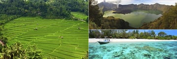 Bali Rice Terraces, Rinjani Lombok and Gili Island waters 
