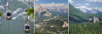 Sulphur Mountain Gondolas, Aerial View of Banff & Fairmont Banff Springs