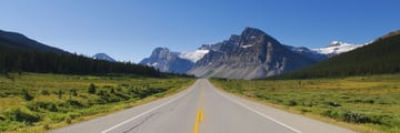 Road leading to Banff National Park, Alberta