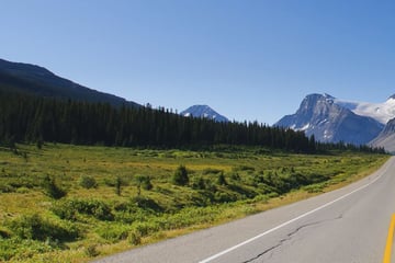 Road leading to Banff National Park, Alberta