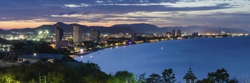 Hua Hin cityscape at night time
