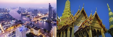 Skyline and Golden Temple, Bangkok