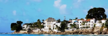 Charming houses along Barbados coast