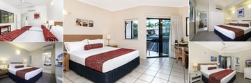 Bay Villas Resort, Port Douglas, (clockwise from top left): One Bedroom Apartment, Studio, One Bedroom King Apartment, Two Bedroom Apartment Master and Three Bedroom Apartment Master