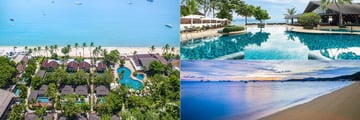 Beautiful views of the beach and pools at Peace Resort