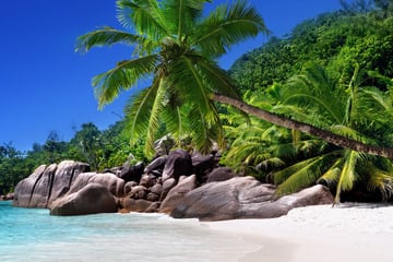 The beach at Praslin