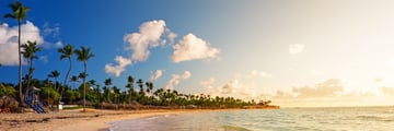 Sunset over Dominican Republic beach
