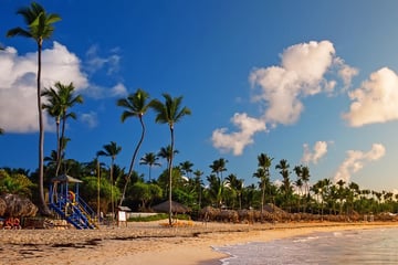 Sunset over Dominican Republic beach
