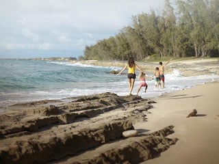 Family on the beach