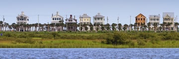 Beach houses in Galveston, Texas