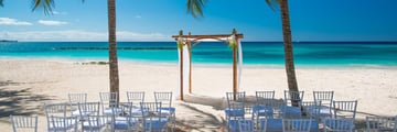 Beach wedding ceremony at Sandals Barbados