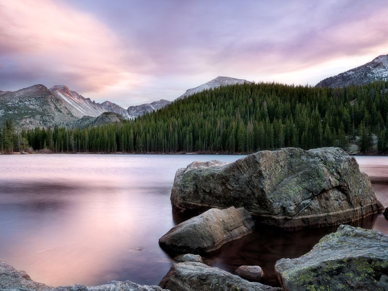 Bear Lake at sunset, Rocky Mountain National Park, Colorado