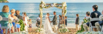 Beautiful beach wedding at Curtain Bluff