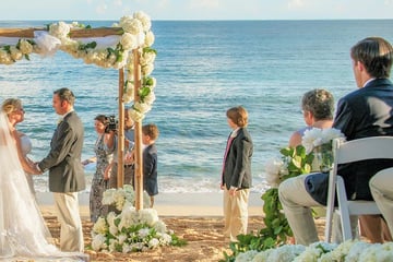 Beautiful beach wedding at Curtain Bluff