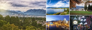 Landscapes and sights in Vancouver, British Columbia