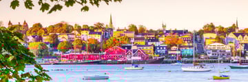 Beautiful view of Lunenburg's colourful buildings