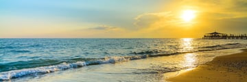 Belek beach at sunset