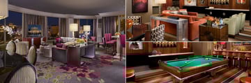 Bellagio, Two Bedroom Grand Lake View Living Room, Cypress Suite and Spa Tower Executive Parlor Billiards Room 