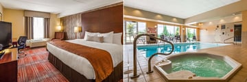King Guest Room and the pool at Best Western Plus Muskoka Inn