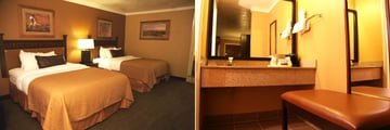 Two Queens Guest Room and Vanity at Best Western Plus Ruby's Inn