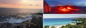 Hawaii landscapes - volcanoes and coast