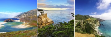The Big Sur, the 17-mile drive, and Bixby Bridge