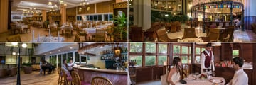 Clockwise From Top Left: Flamboyan Restaurant, Lobby Bar, Palma Real Restaurant and Piano Bar at Blau Varadero