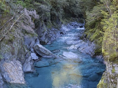 Blue pools at Haast Pass