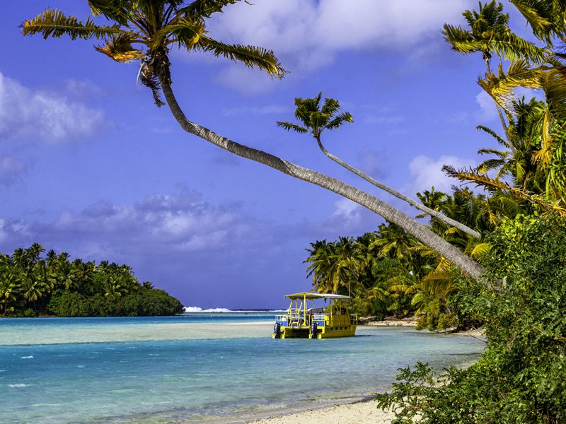 Boat in the Aitutaki Lagoon, Cook Islands
