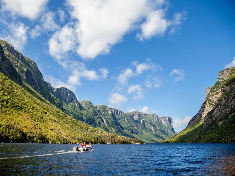 Boat tour on Western Brook Pont, Gros Morne National Park