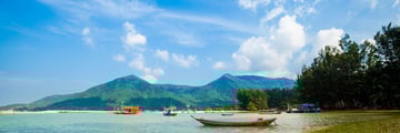Boats achored at Koh Phangan
