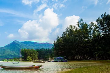 Boats achored at Koh Phangan