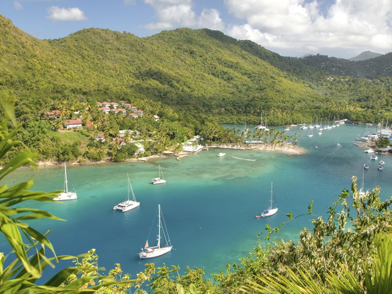 Boats on Marigot Bay