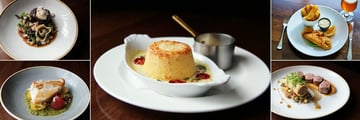Bolton Hotel, Artisan Dining House Dishes - Beef Fillet, Souffle, Fish & Chips, Pork Loin and Fish