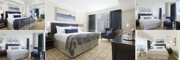 Boston Harbor Hotel at Rowes Wharf, (clockwise from top left): Deluxe Room, Superior Room, City View Suite, Mariners Suite and Admirals Suite 