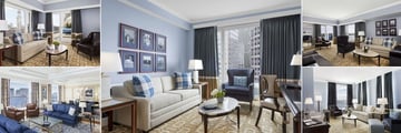 Boston Harbor Hotel at Rowes Wharf, (clockwise from top left): Greenway Suite, Deluxe Room, Admiral's Suite, City Suite and Constitution Suite