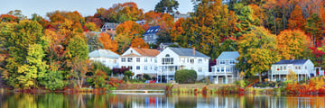 Boston neightbourhood in the fall
