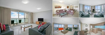 BreakFree Peninsula, Two Bedroom Deluxe Apartment Living Area, Two Bedroom Apartment Living Room, Two Bedroom Apartment Living Room, Three Bedroom Penthouse Apartment Kitchen and Living Room