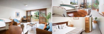 One Bedroom Apartment Living Room, Kitchen and Bedroom at BreakFree Royal Harbour
