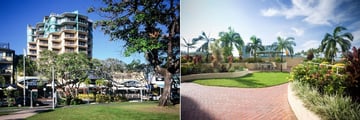 Streetfront View of the Hotel and the Terrace at BreakFree Royal Harbour