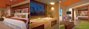 Breathless Punta Cana Resort & Spa, Junior Suite Ocean View Master, Bathroom and Master Living Room