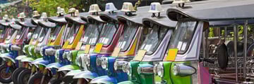 Bright Tuk Tuks in Bangkok