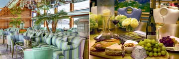 Comfortable seating areas and delicious local produce on board the S.S Bon Voyage