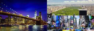 Brooklyn Bridge, Central Park and Times Square, New York City