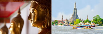 Buddha statues at Wat Pho, and a cruise along Chao Phraya River