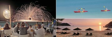 Buri Rasa Village, Beach Dining Entertainment, Water Activities and Beach Sunset